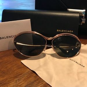 Balenciaga rose gold sunglasses